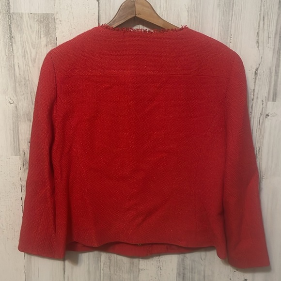 HH1 - beautiful red & gold jones New York blazer suit top jacket career sz 10 - Picture 5 of 6